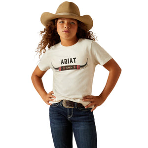 Ariat Girls Bull Horns Short Sleeve Tee