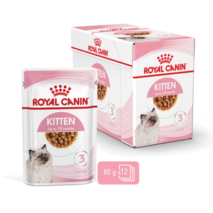 Royal Canin Kitten Chunks in Gravy wet cat food – "Kitten" benefit panel