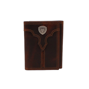 Ariat Mens Contrast Stitch Shield Trifold Wallet