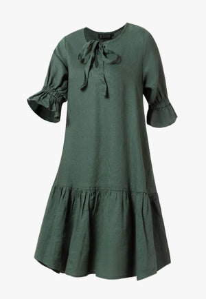 Pilbara Tilly Linen Dress 3/4 Sleeve