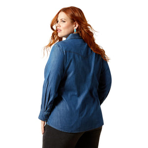 Ariat Womens True Blue Snap Button Long Sleeve Shirt