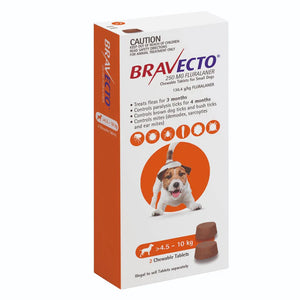Bravecto 3 Month Chew for Small Dogs 4-10kg Orange