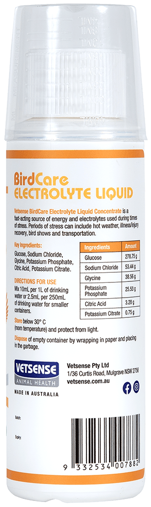 Vetsense Birdcare Electrolyte Liquid