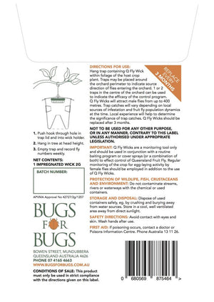 Bug 4 Bugs Q Fruit Fly Wick Refill
