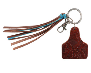 Fort Worth Ear Tag Tassel Key Ring