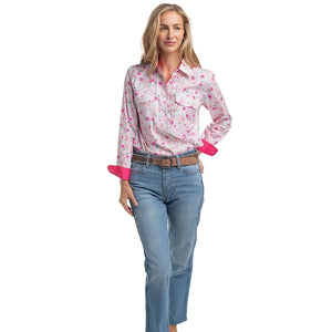 Just Country Womens Georgie Half Button Workshirt