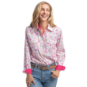 Just Country Womens Georgie Half Button Workshirt