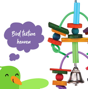 Kazoo Bird Toy Two Tier with Log and Bell