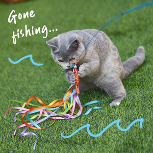 Kazoo Streamer Fish Wand Cat Toy
