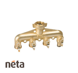Neta Brass 4 Way Tap Universal Screw On