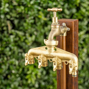 Neta Brass 4 Way Tap Universal Screw On