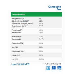 Osmocote Pro Low P 8/9 Month Fertiliser 16-1.3-13.3+TE