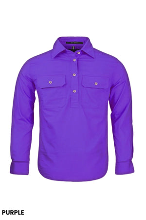 Pilbara Childrens Closed Front Long Sleeved Shirt