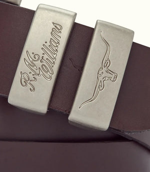R.M.Williams Drover Belt - Brushed Nickel Buckle