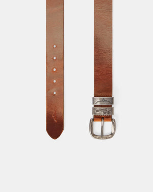 R.M.Williams Drover Belt - Brushed Silver Buckle