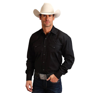 Stetson Mens Peached Poplin Long Sleeve Shirt