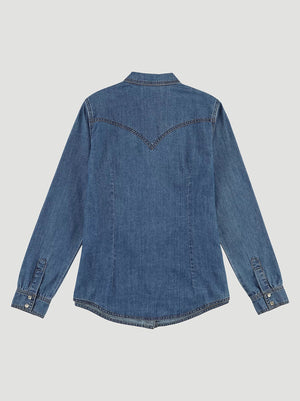 Wrangler Womens Classic Fit Denim Shirt