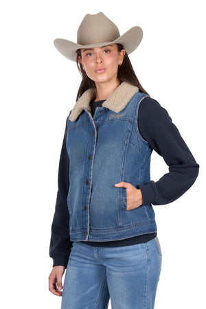 Wrangler Womens Dixie Denim Reversible Vest