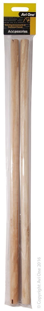 Avi One Wooden Perch 46cm x 15mm 2 Pack Suits 450 Cage