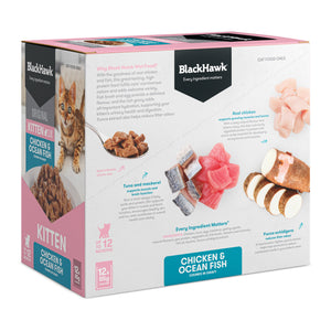 Black Hawk Original Kitten Chicken and Ocean Fish in Gravy Wet Cat Food