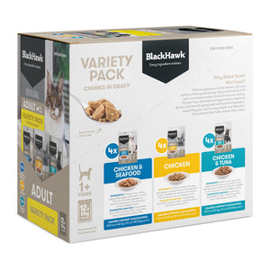 Black Hawk Original Adult Cat Variety Pack Wet Cat Food 85g x 12