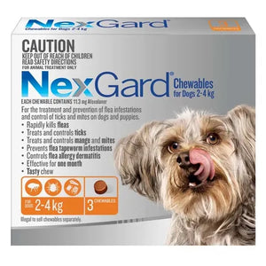 Nexgard Chewables for Dogs 2-4kg Yellow