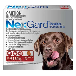 Nexgard Chewables for Dogs 25.1-50kg Red