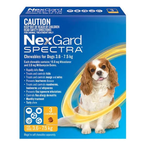 Nexgard Spectra Chewables for Dogs 3.6-7.5kg