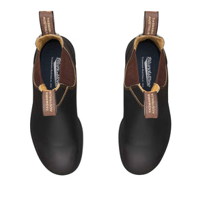 A Blundstone Boot #600 with a soft brown leather upper, leather lining, and a black PU midsole.