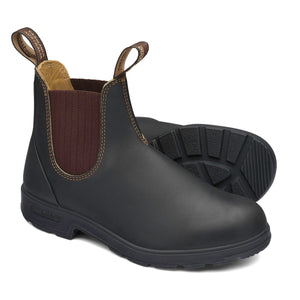 A Blundstone Boot #600 with a soft brown leather upper, leather lining, and a black PU midsole.