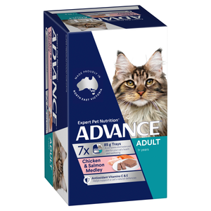 Advance Adult Chicken and Salmon Trays Wet Cat Food