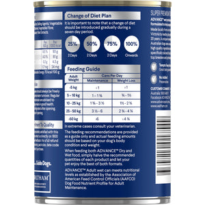 Advance Dog Adult All Breed Healthy Weight Chicken with Rice Wet Dog Food 405g