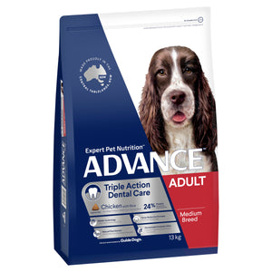 Advance Dog Adult Medium Breed Triple Action Dental Care Chicken with Rice Dry Dog Food