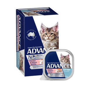 Advance Kitten Chicken And Salmon Trays Wet Cat Food