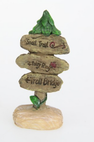 Fairy Garden Sign Post 3 Ass 11cm