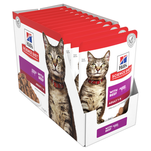 Hills Science Diet Adult Beef Pouch Wet Cat Food