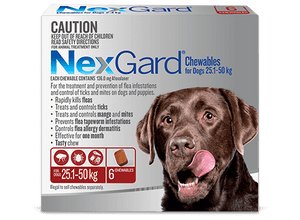 Nexgard Chewables for Dogs 25.1-50kg Red