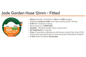 Neta Garden Hose Jade 12mm Fitted