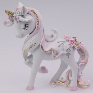 Unicorn with Flowers and Glitter 2 Asstd - 8.5cm