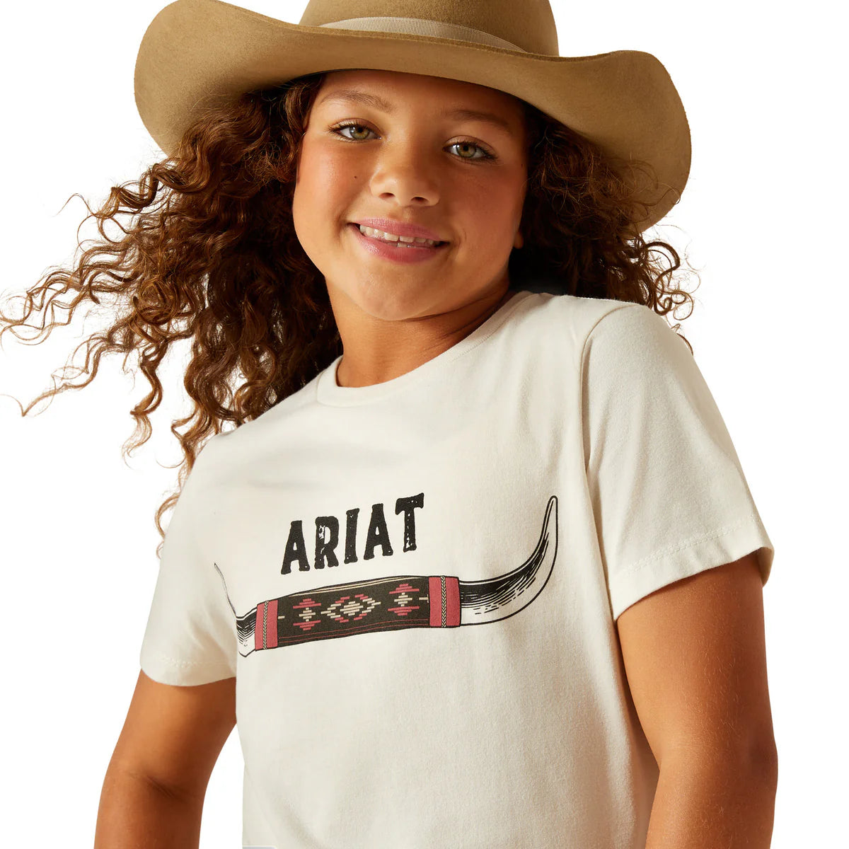 Ariat Girls Bull Horns Short Sleeve Tee