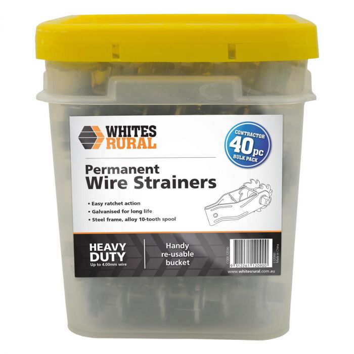 Whites Rural Ratchet Permanent Wire Strainer - Bucket of 40