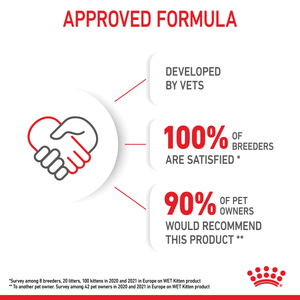 Royal Canin Kitten Chunks in Gravy wet cat food – "Approved" benefit panel