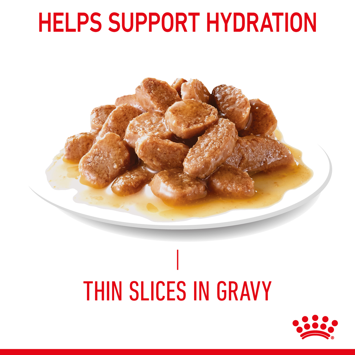 Royal Canin Cat Appetite Control Gravy wet cat food – "Helps support hydration" benefit panel