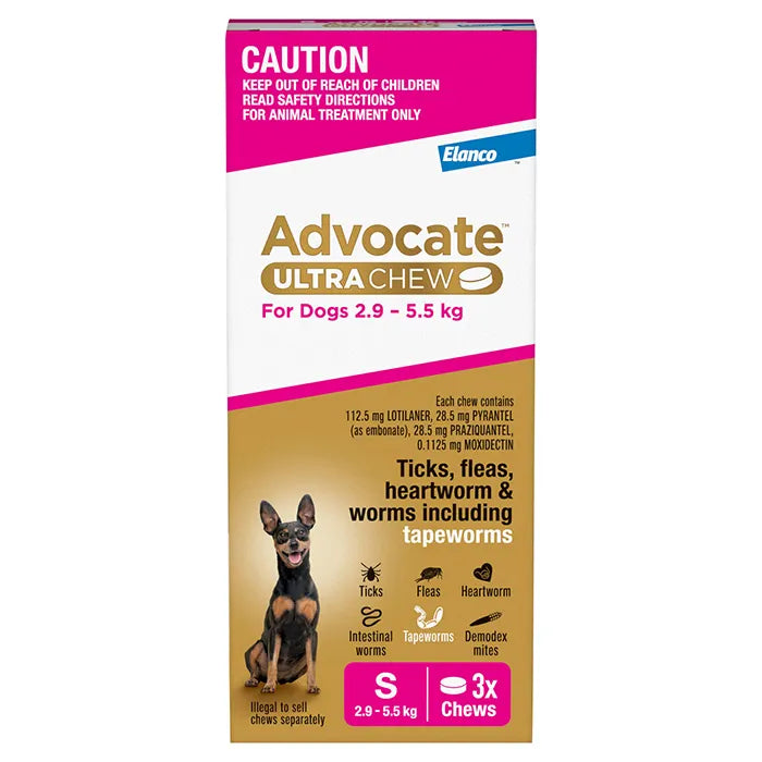 Advocate Ultra Chew Small 2.8-5.5Kg Pink