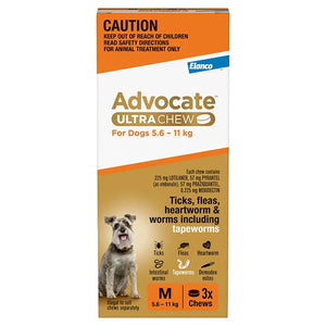 Advocate Ultra Chew Medium 5.5-11Kg Orange