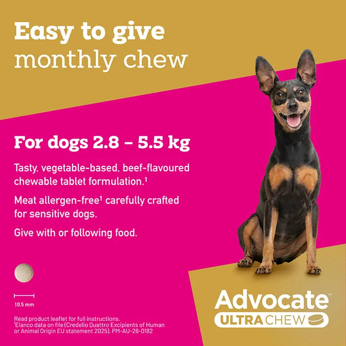 Advocate Ultra Chew Small 2.8-5.5Kg Pink