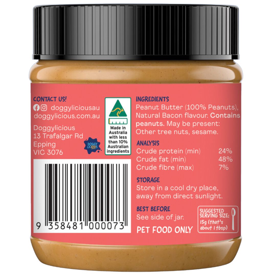 Doggylicious Doggy Butters Barkin Bacon 250g