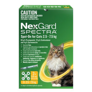 Nexgard Spectra Spot On for Cats Large 2.5-7.5kg