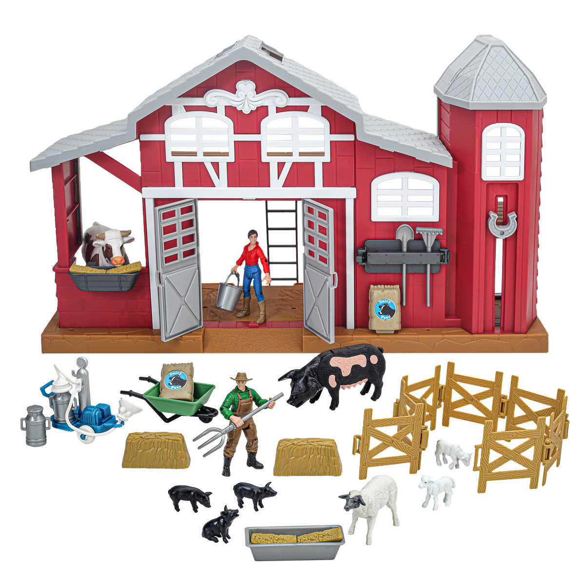 Big Country Toys 38pc Dairy Barn Playset