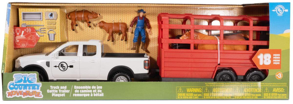Big Country Toys Truck and Cattle Trailer Playset